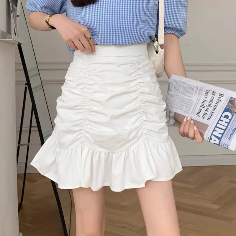 Cute Sexy Elastic Waist Ruffles Mini Skirt