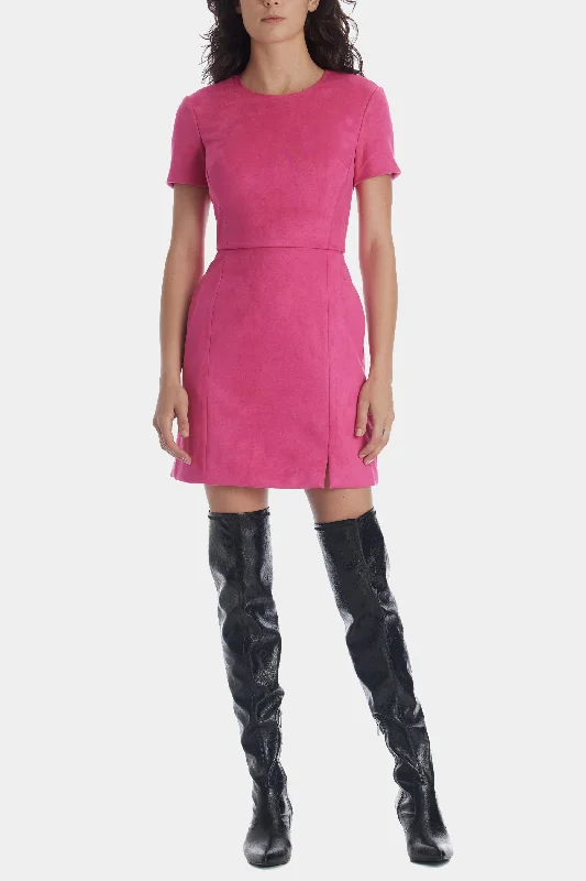 Faux Suede Sheath Dress