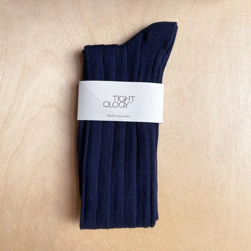 Tightology Long Linea Socks - Navy